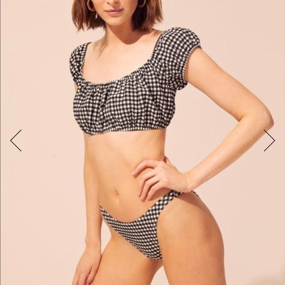 🆕‎ Solid & Striped Eloise Black Gingham Top - Picture 1 of 7